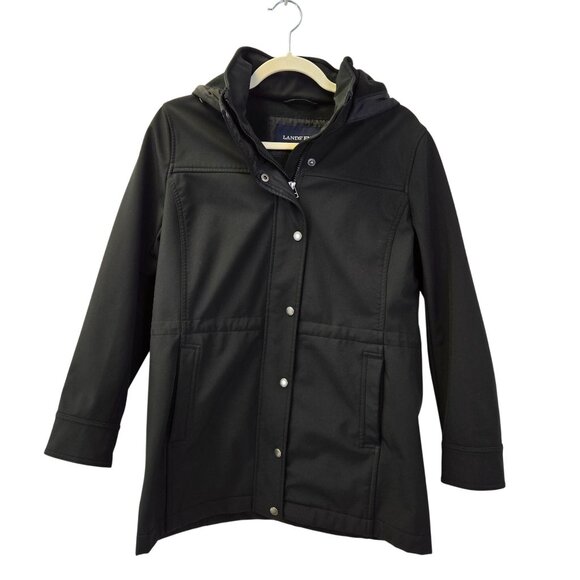 Lands' End Hooded Fleece Lined Waterproof Utility Jacket Size Small - Picture 1 of 8